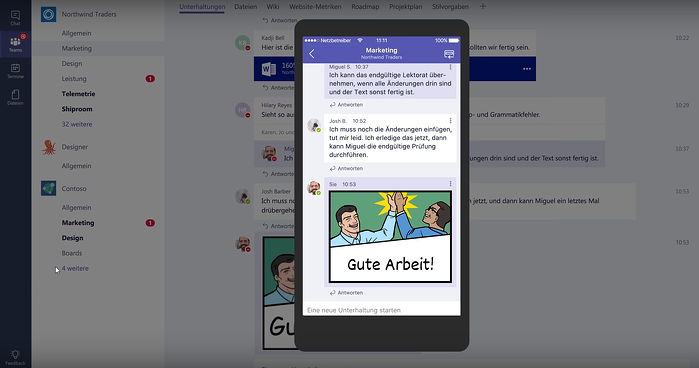 Screenshot: GIFs und Memes in Microsoft Teams